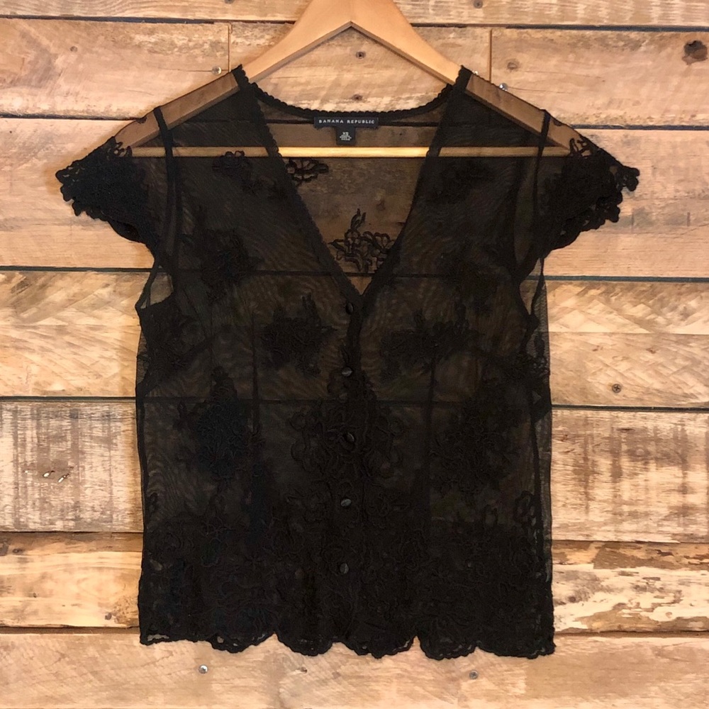 Banana Republic Lace Cover Top